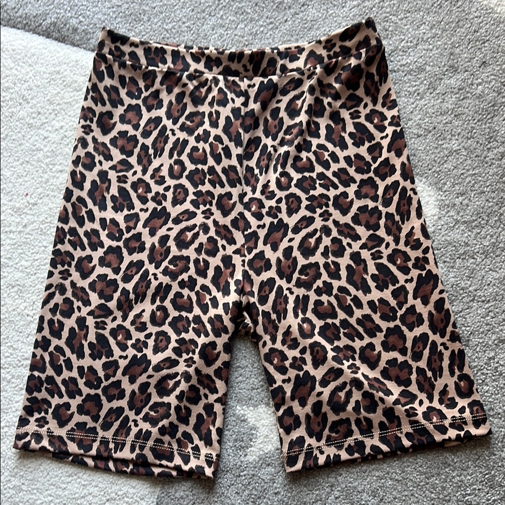 American Eagle Leopard Print Biker Shorts